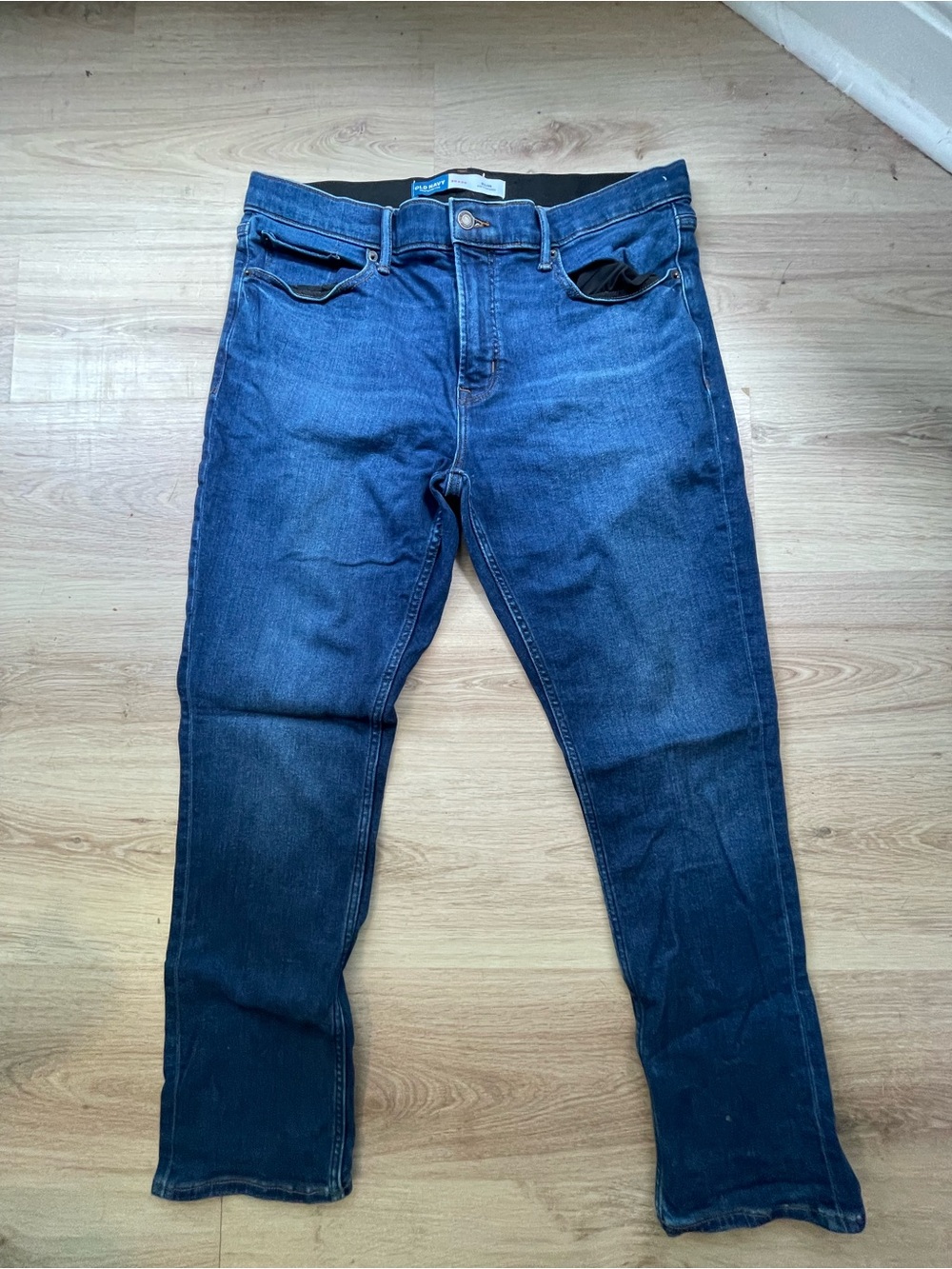 Dark wash slim jeans